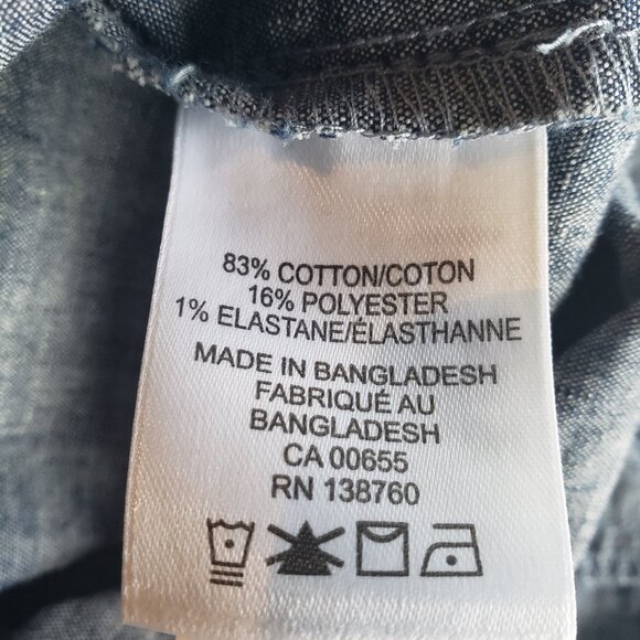 Soft Blue Linen Look Skirt w Pockets Stretchy Waistband - Picture 9 of 10